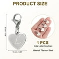 thumbnail image 2 of Uxcell Initial Letter KeyChain, Stainless Steel Letter A-Z Charm Keychain Cute Metal Heart Letter L, 2 of 7