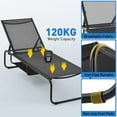 thumbnail image 7 of Ainfox Patio Chaise Lounge Chair, 5 Adjustable Positions Outdoor Recliner with Hidden Storage, Breathable Textilene Fabric Steel Frame,Black, 7 of 7