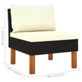 thumbnail image 4 of vidaXL Middle Sofas 2 pcs Poly Rattan and Solid Eucalyptus Wood, 4 of 5