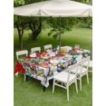 thumbnail image 3 of Outdoor Tablecloth with Umbrella Hole and Zipper, Red Christmas Gnomes Rectangle Table Cloth 60x102 Inch Waterproof Tablecloth, Xmas Winter Forest Pine Tree Picnic Table Cover for Patio Camping, 3 of 7