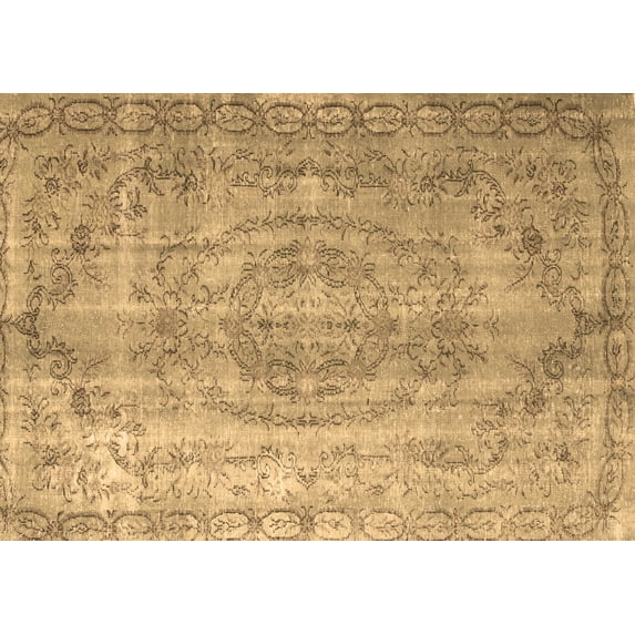 Ahgly Company Indoor Rectangle Abstract Brown Contemporary Area Rugs, 2' x 4'