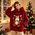 thumbnail image 2 of Christmas Reindeer Pet Carrier Hoodie, Teddy Dog Pocket Sweatshirt with Head Window for Women, 2 of 7