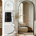 thumbnail image 5 of Antok 71"x32" Arched Full Length Mirror with Stand - Black Frame Standing Floor Mirror, Full Body Mirror, Shatterproof, Freestanding/Wall Mount, for Bedroom, Dressing Room, 5 of 6