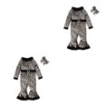 thumbnail image 2 of Injueey Traje de Navidad para niñas, traje de Navidad cálido con fondo de campana para festival, conjunto de ropa para fotografía, leopardo Estampado de leopardo 90 yardas 2piezas, 2 of 6