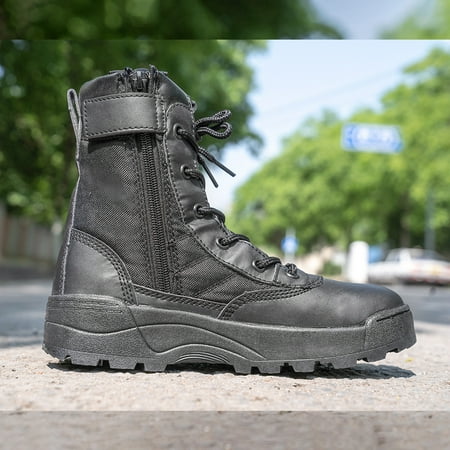

Children Military Tactical Boots Outdoor Hiking Sports Shoes Kids Adults Summer Camp Army Training Combat Boots 27-46 Plus Size (Black 46)