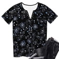 thumbnail image 4 of Tnhcen Women's Summer Floral Print Top, Snap Button V-Neck Short Sleeve Blouse, Soft Breathable Casual T-Shirt for Women, Sizes S-2XL, 4 of 6