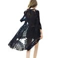 thumbnail image 4 of Plus size Cover Up for women Sexy Lace stitching Swimsuit Cover Up Open Front Cardigan Black Beach Swim Cover Ups Shermie, 4 of 5