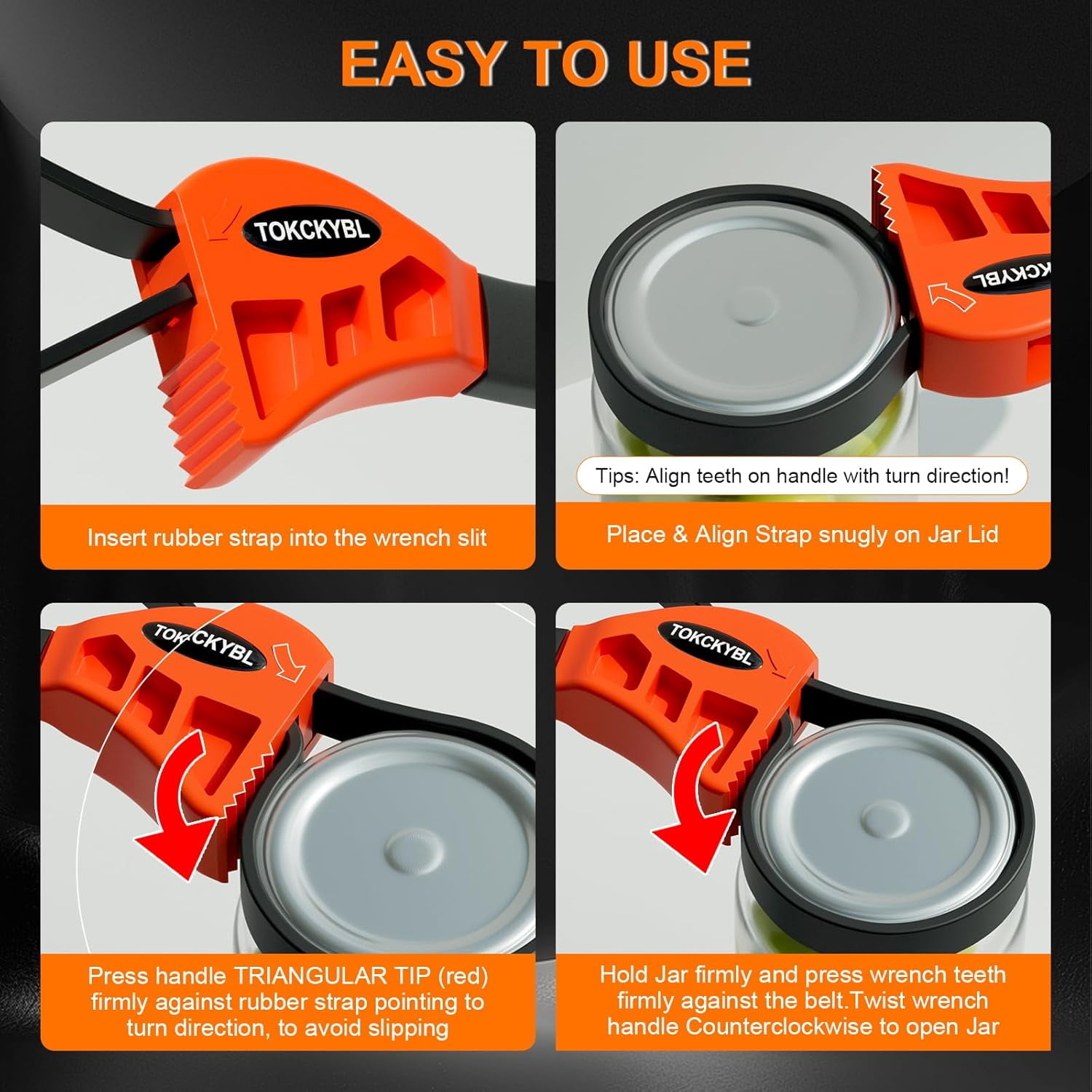 RGHJAR-2-Piece Heavy-Duty Strap Wrench Set Upgrade – Adjustable Oil Filter Wrench, Reinforced Rubber - Jar Opener, Plumbing Tool for Shower Heads, Water Filters, Pipes (4" to 6" Diameter)