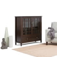 thumbnail image 3 of Simpli Home Connaught 46 inch Wide Solid Wood Traditional Tall Storage Cabinet in Dark Chestnut Brown, 3 of 9