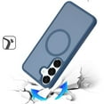 thumbnail image 2 of For Samsung s25 Plus/s24 Plus [Magnetic Circle] Smooth Safe Matte Feel Hybrid Case - Navy Blue, 2 of 3