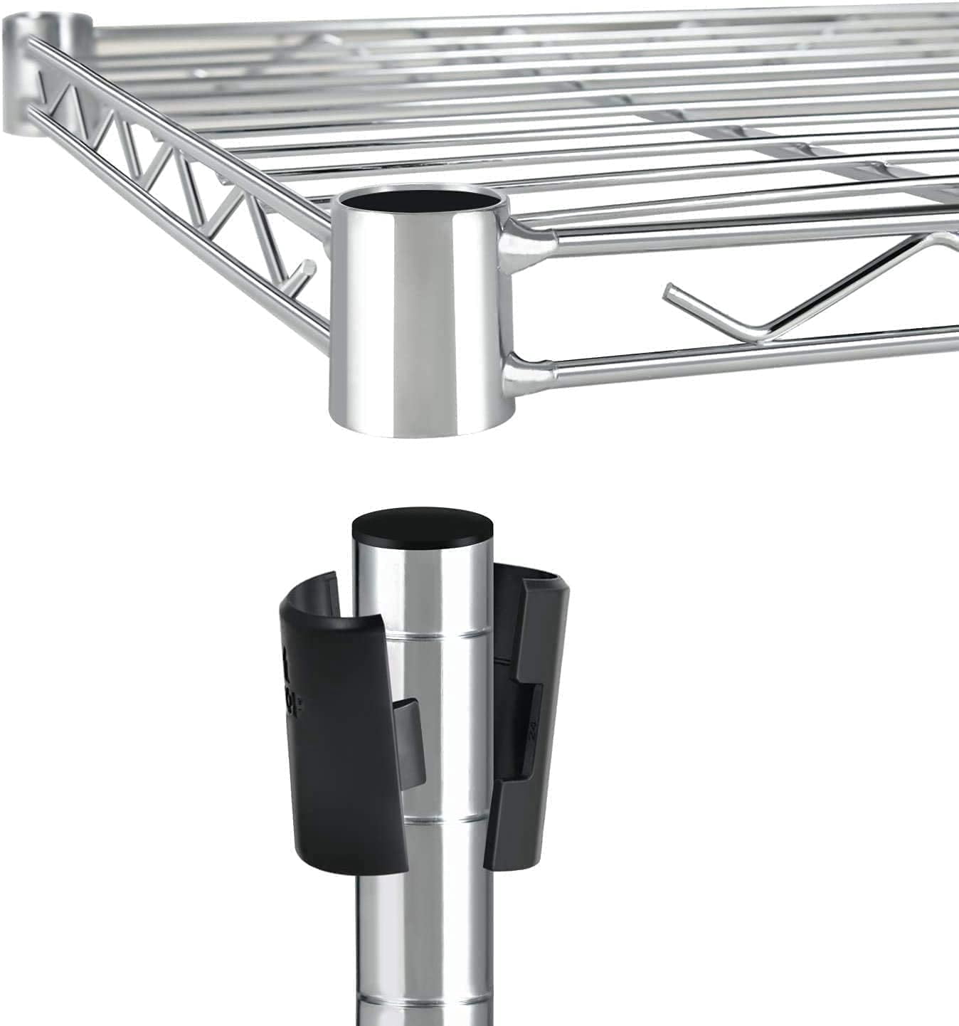5-Shelf Shelving Shelves Unit with Wheels Steel Organizer,36"Wx14"Dx60"H,Silver