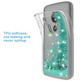 thumbnail image 3 of Moto E5 Play Case , Moto E5 Cruise Case With Tempered Glass Screen Protector, Rosebono Quicksand Glitter Liquid Clear Soft TPU Bumper Protective Cover for Moto E5 Play / Cruise (Teal), 3 of 4