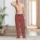 thumbnail image 2 of Balery Vintage Red Paisley Pantalones de pijama para hombre, pijama ultraligero, pantalón de descanso-Small, 2 of 6