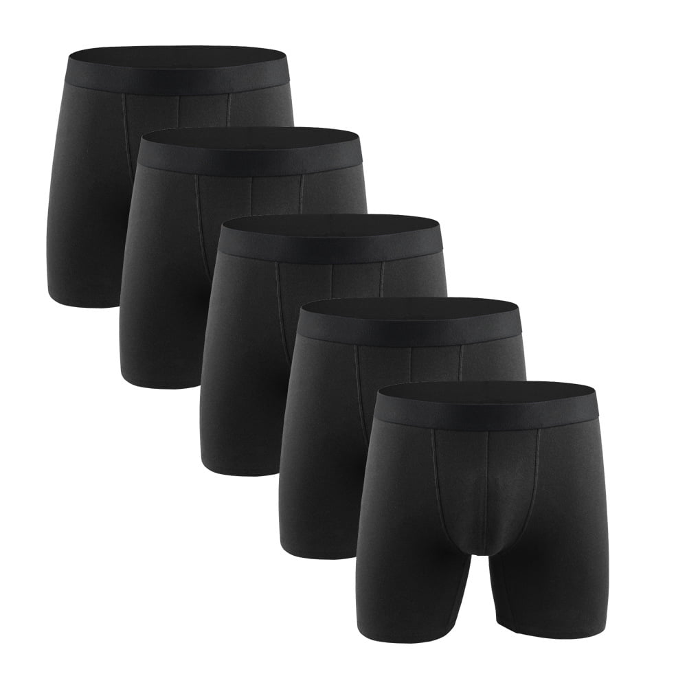 YAZI Men's Underwear Soft Bamboo Boxer Briefs Stretch Trunks Pack ...