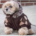 thumbnail image 6 of Pet Life ® 'Aygyle Style' 3M Insulated Designer Patterned Suede Dog Coat w/ Removable Hood, 6 of 10