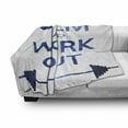 thumbnail image 3 of Fitness Soft Flannel Fleece Throw Blanket, Keep Calm and Work Popular Famous Phrase with Night Sky Galaxy Celestial, Cozy Plush for Indoor and Outdoor Use, 70" x 90", Dark Blue White, by Ambesonne, 3 of 6