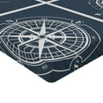 thumbnail image 2 of Ambesonne Compass Fitted Sheet 2 Pcs Set, White Compass Design, California King, Navy Blue and White, 2 of 3