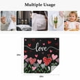thumbnail image 4 of Love Black, Cloth Napkins, Saint Valentine's Heart Boho Dot Plaid Stripe Washable and Reusable Dinner Napkins Set of 4, Table Napkin for Kitchen Party Birthday Wedding Hotel Housewarming 20"x20", 4 of 8