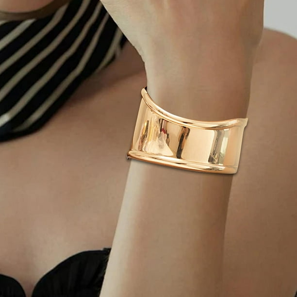 Brazalete grueso pulsera Irregular Salvador dorado 6 cm