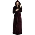 thumbnail image 1 of Longue Robe à Capuche pour Femmes en Molleton de Flanelle Luxueux, Peignoir Pleine Longueur, Pyjama d'Hiver Chaud, Robe de Nuit de Douche, 1 of 7