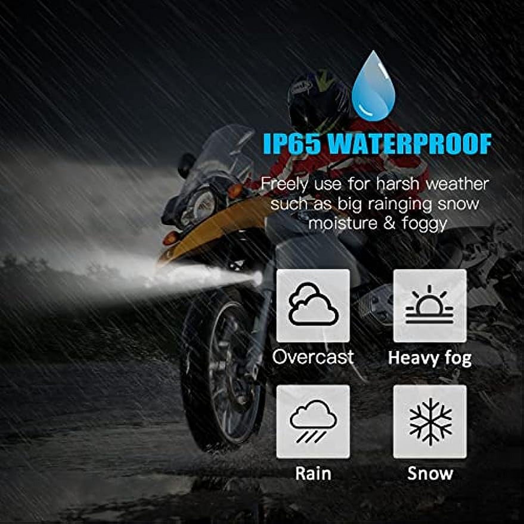 Motorcycle Driving Lights 12000LM Tri-Color Mini Led Headlights Fog Lights 12W 6000K Super Bright Amber White Aux Spotlight for Motorcycle Truck ATV SUV Car Yacht, 2 Pack