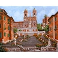 thumbnail image 2 of Borelli, Guido 14x12 White Modern Wood Framed Museum Art Print Titled - trinita dei monti, 2 of 4