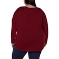 thumbnail image 4 of Well Worn Ladies' V-Neck Long Sleeve Top - Red XXL, 4 of 5
