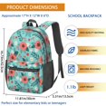 thumbnail image 3 of Pioneer Flower Floral Print Pattern 17" School Backpacks for Teens,Waterproof Oxford Fabric,S-Shape Padded Straps for School,Travel,Hiking,Camping, 3 of 5