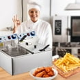 thumbnail image 5 of Electric Deep Fryer with Basket, 2x10L Commercial Deep Fryer with Adjustable Temperature Control, Stainless Steel, for Home Restaurant, 5 of 6