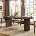 thumbnail image 1 of Walnut Oval Dining Table with STURDY DOUBLE PEDESTAL DESIGN for Kitchen & Dining Tables, 1 of 8