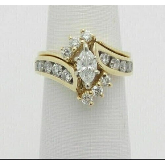 2.75Ct Marquise White Diamond Women's Engagement Wedding 14K Gold Plated Size 7