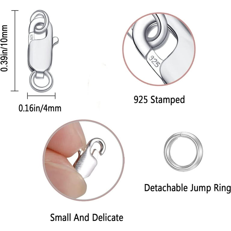 Trigger clasps with jumpring, sterling silver 925, CHP SET 8 mm