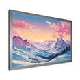 thumbnail image 2 of Designart "French Alps Majesty Alpes d'Huez" Landscapes Framed Wall Art Decor - Traditional Pink Mountains Winter Living Room Framed Canvas Art, 2 of 6