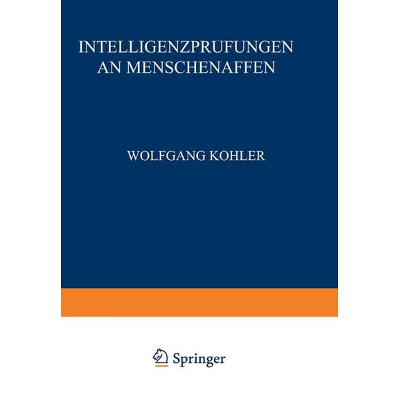 Intelligenzprüfungen an Menschenaffen, (Paperback)