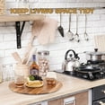 thumbnail image 3 of Nabytok 21"Acacia Wood Lazy Susan, Wood Turntable Organizer, Tray for Cabinet, Pantry, Countertop, Table Organization, Durable, Sturdy & Easy to Clean, 3 of 8