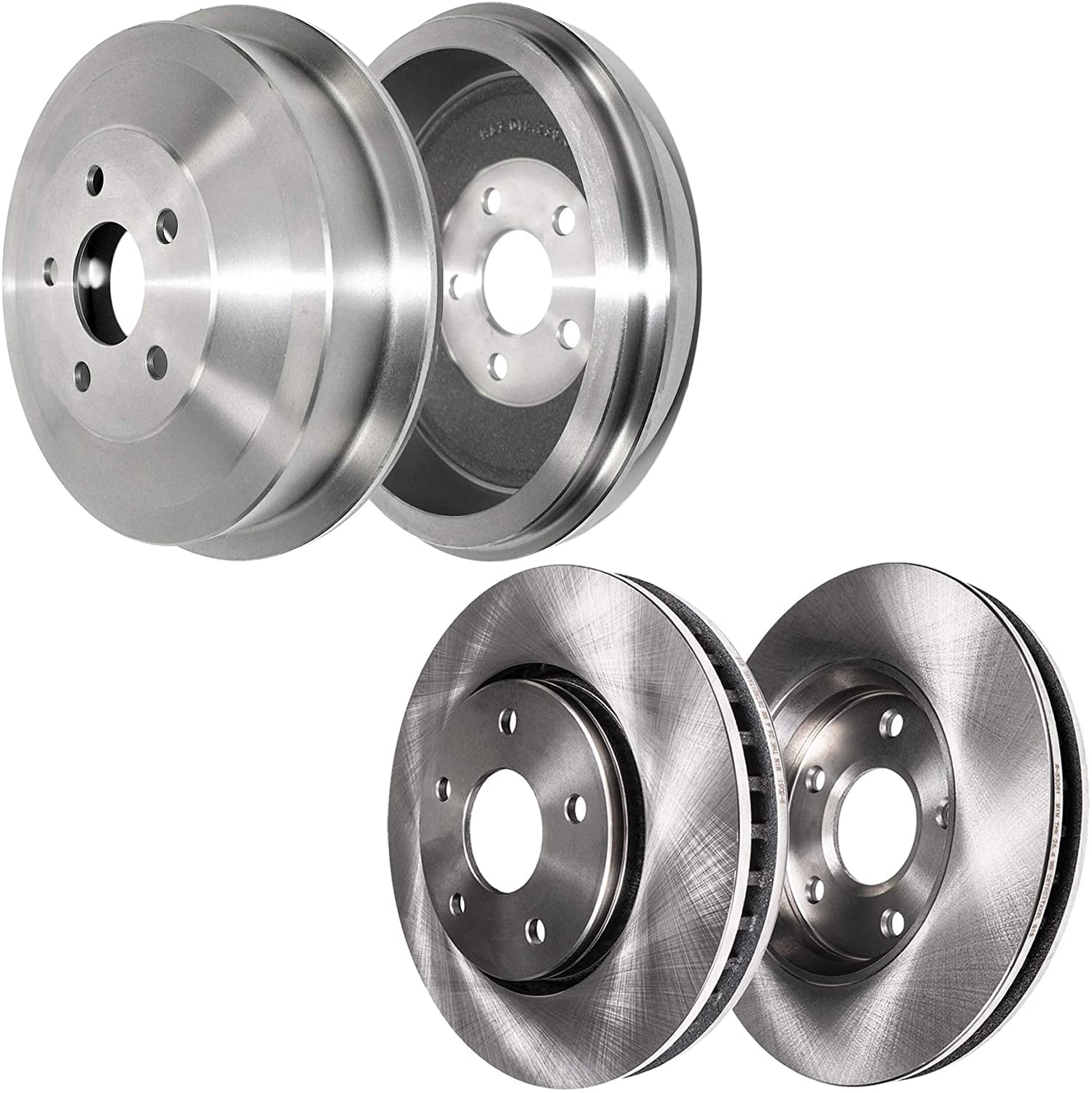 Front Disc Brake Kit Rotors & Rear Brake Kit Drums Replacement for 2004