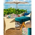 thumbnail image 5 of Hokiten Outdoor Tablecloths with Umbrella Hole & Zipper, Summer Beach Coastal Tablecloth Rectangle 60x84 Inch, Slippers Palm Leaf Shells Coral Waterproof Table Cloth, Patio/Pool/Picnic Table Covers, 5 of 7
