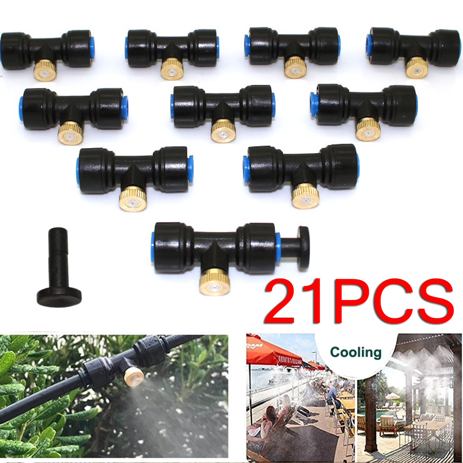 Patio Misting Nozzles Outdoor Cooling System 21Pcs/Set