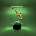 thumbnail image 4 of Saxophone Saxophonist Song Player 16 Colors LED Night Light Up Desk Table Lamp Personalized Woodwind Instrument, Music Theme Gift for Sax Musicians, 4 of 8