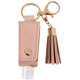 thumbnail image 1 of Portable Plastic Travel Bottle with Leather Hand Sanitizer Keychain Holder with Tassel Holster (Pink), 1 of 3