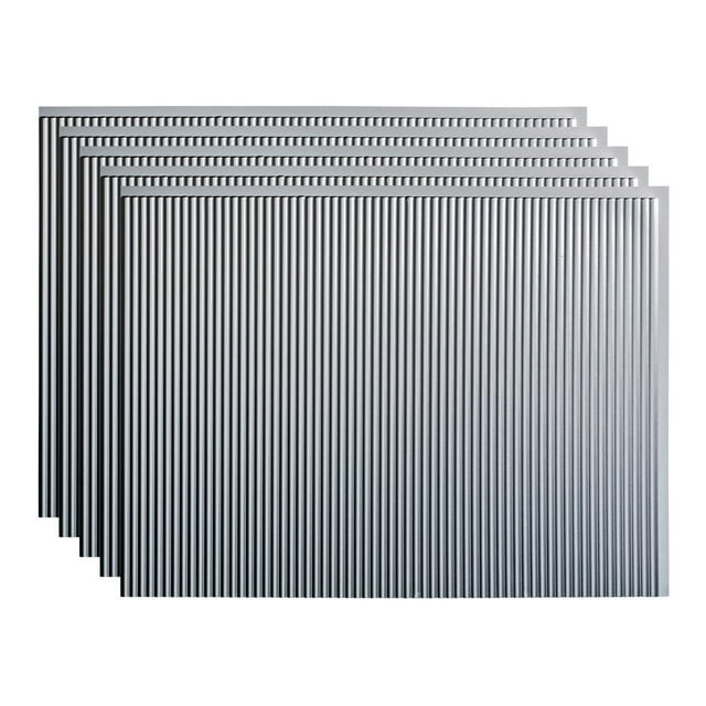 FASÄDE 18in x 24in Rib Argent Silver Backsplash Panel (5 Pack)