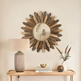 thumbnail image 5 of Boho Wall Decor 21 inch Wall Mirror Rustic Wood Decorative Mirror for Room Decor Rustic Home Decor Farmhouse Wall Decor at Living Room Bedroom Bathroom Hallway Trilcolor, 5 of 7