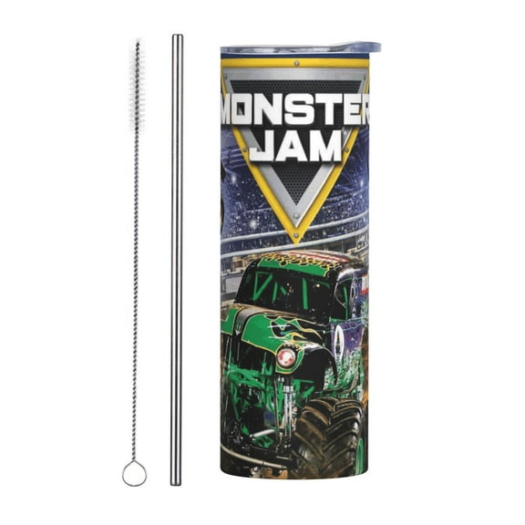Insulated Vacuum Coffee Mug Monster Truck Jam Stainless Steel Cup Tumbler Double Wall 20oz