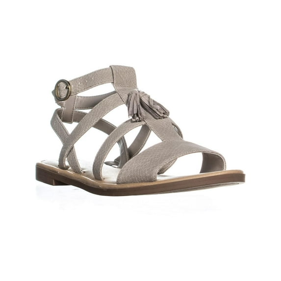 Womens Dr. Scholl's Encore Tassel Buckle Flat Sandas, Greige