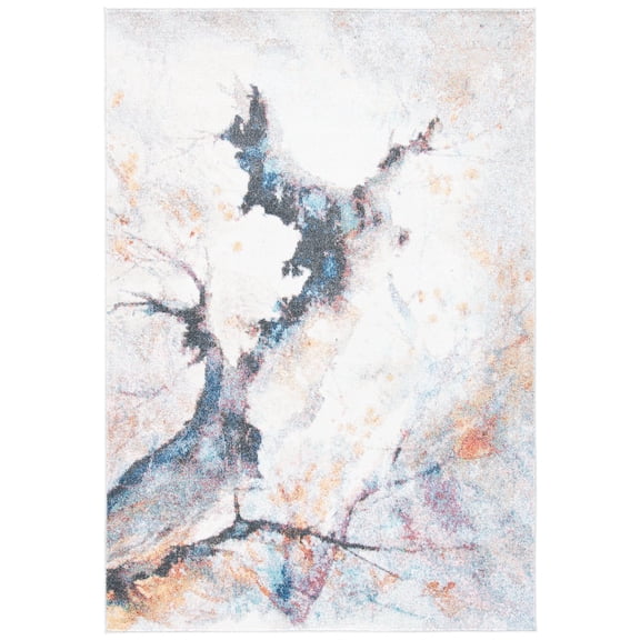 SAFAVIEH Phoenix Darwin Abstract Area Rug, Ivory/Charcoal, 8' x 10'