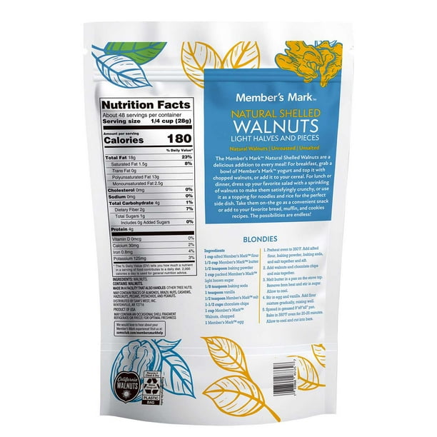 Member's Mark Natural Shelled Walnuts, 3 lbs. - Samsclub.com