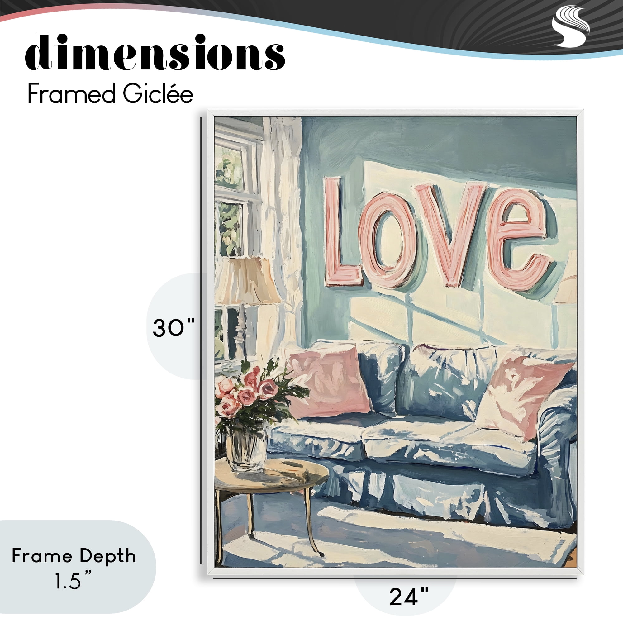 Stupell Industries Love Letters Above Cozy Couch White Framed Giclee Art, design by The Prints Vibe