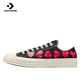 thumbnail image 2 of Zapatillas Converse Chuck 70 de caña baja, antideslizantes y resistentes al desgaste, con cordones, para hombre y mujer, en negro, blanco y rojo, 2 of 4