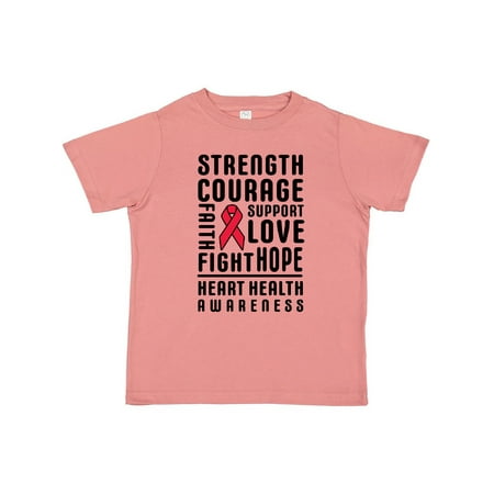 

Inktastic Heart Health Awareness Strength Courage Support Gift Toddler Boy or Toddler Girl T-Shirt