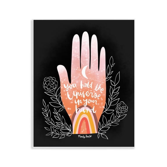 Stupell Industries Universe In Your Hand Quotes and Sayings Painting Unframed Art Print Wall Art, 11 x 14